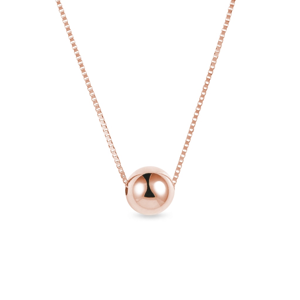 Ball pendant on chain necklace in rose gold | KLENOTA