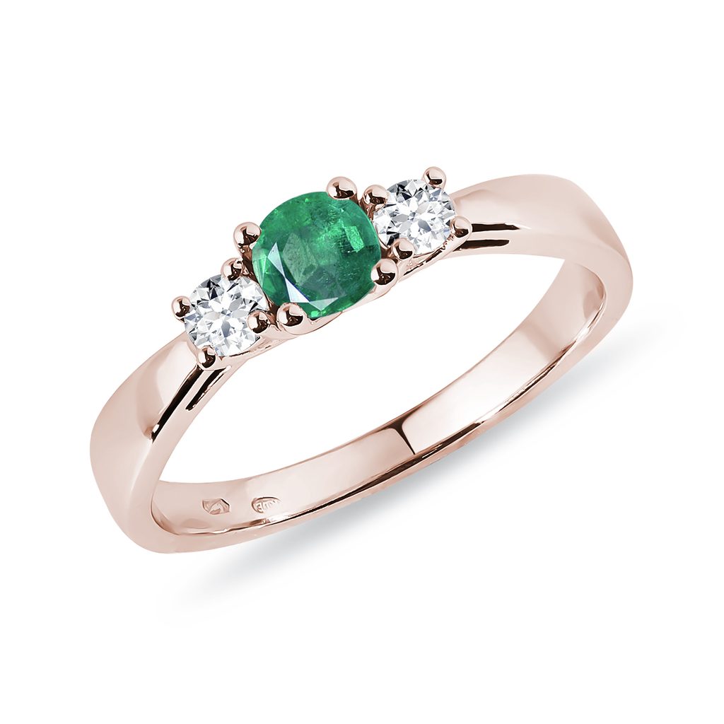 Estate 10KT Yellow Gold Rectangle Lab Emerald + Diamond Ring – LSJ