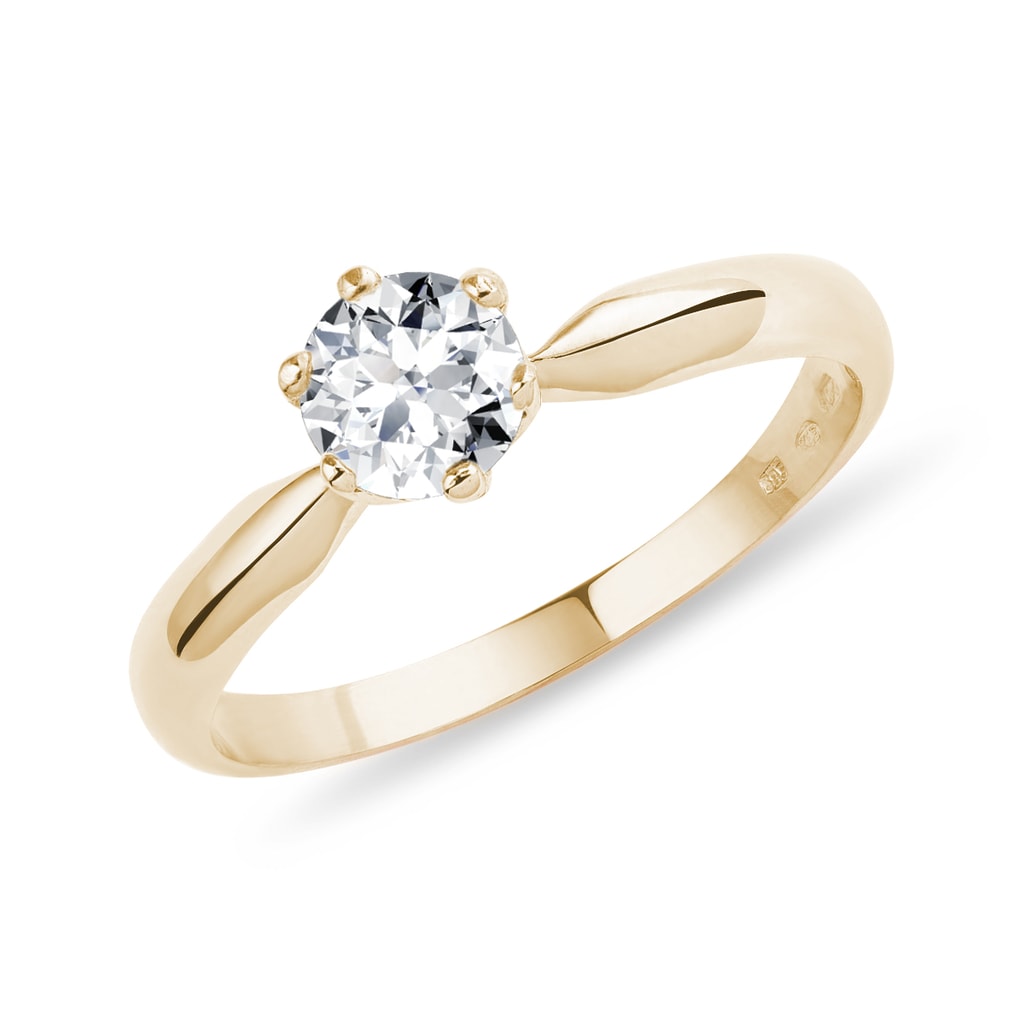Ring aus Gelbgold mit 0,3 ct Diamant im Brillantschliff | KLENOTA