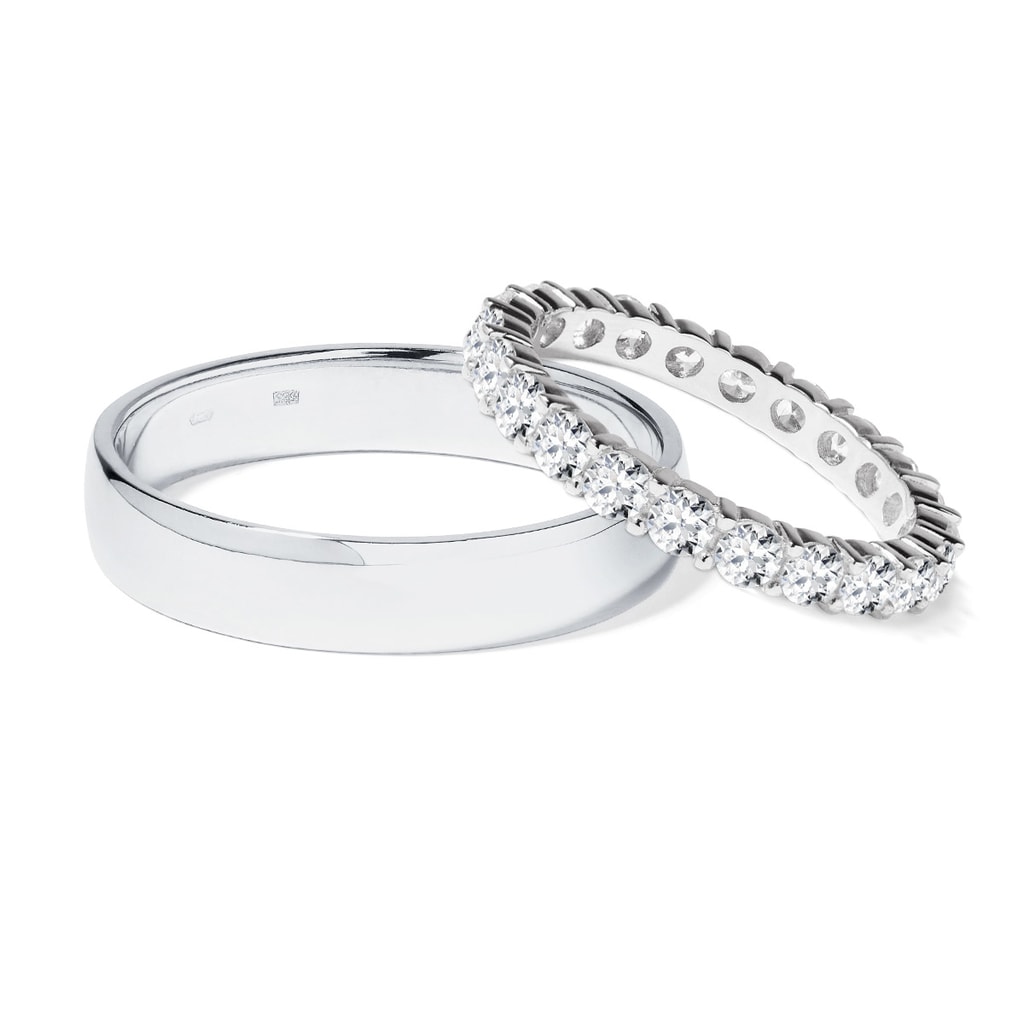 Briliantové snubní prsteny v bílém zlatě | KLENOTA