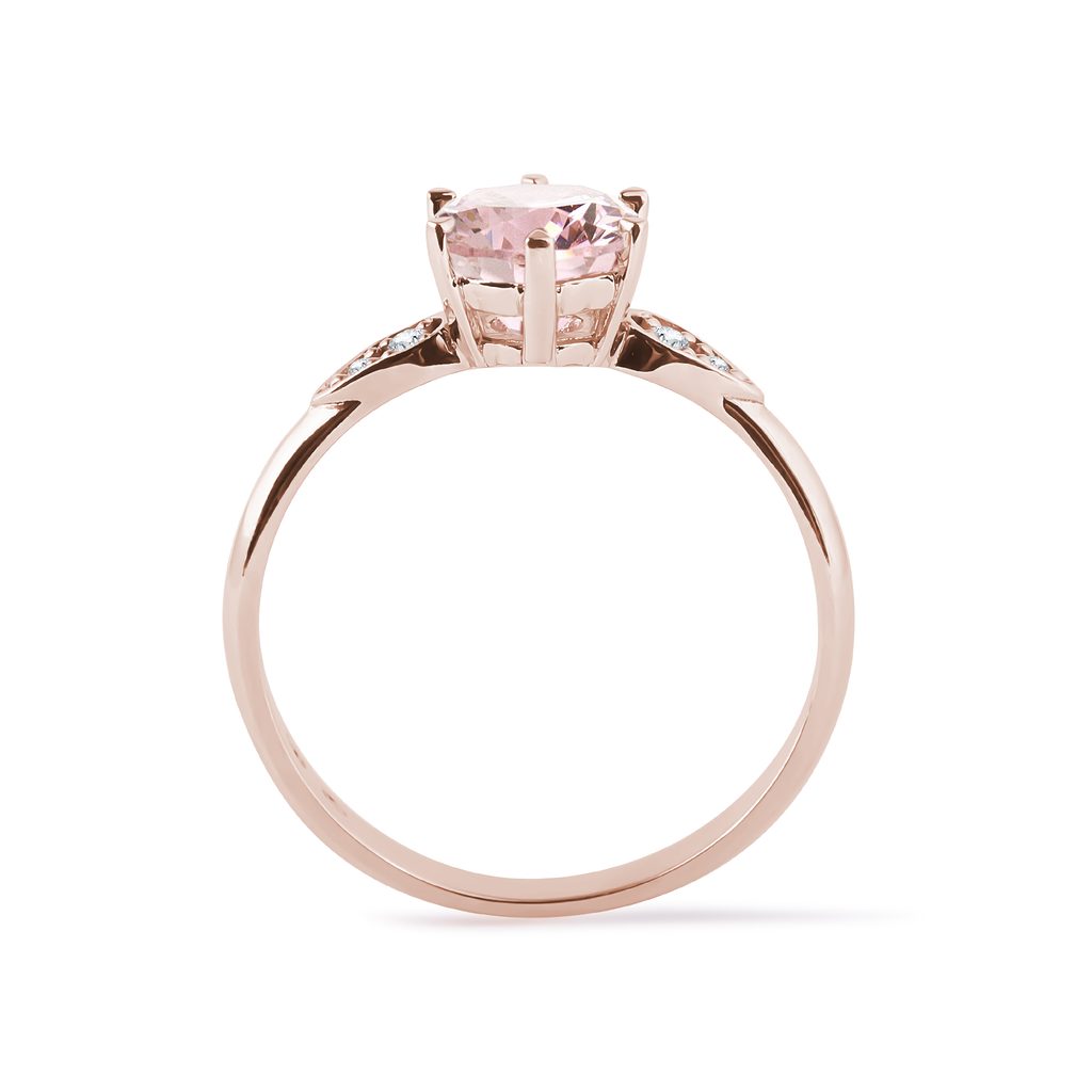 Diamond and morganite ring in rose gold | KLENOTA