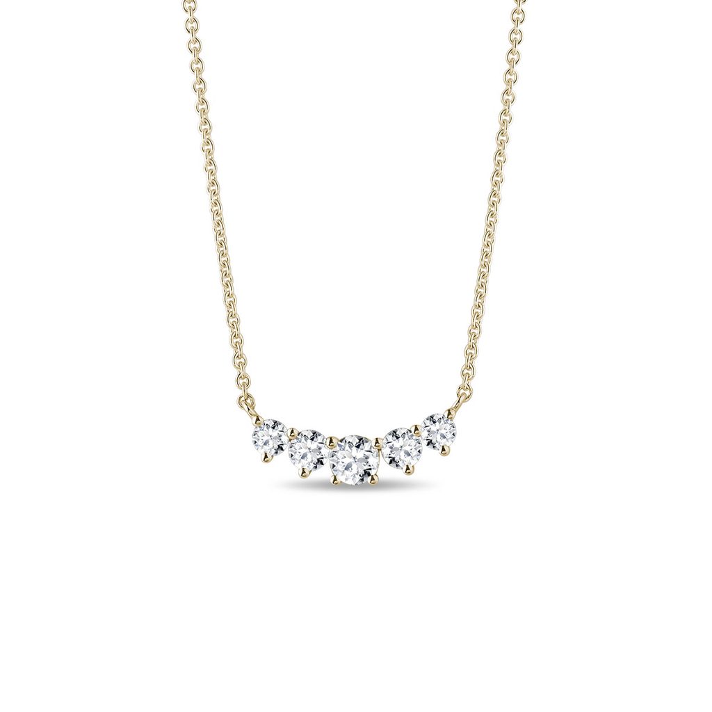 Luxusní náhrdelník s diamanty ve žlutém zlatě | KLENOTA