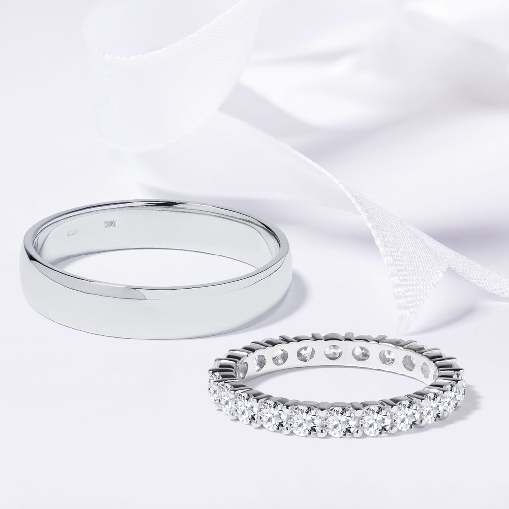 Briliantové snubní prsteny v bílém zlatě | KLENOTA