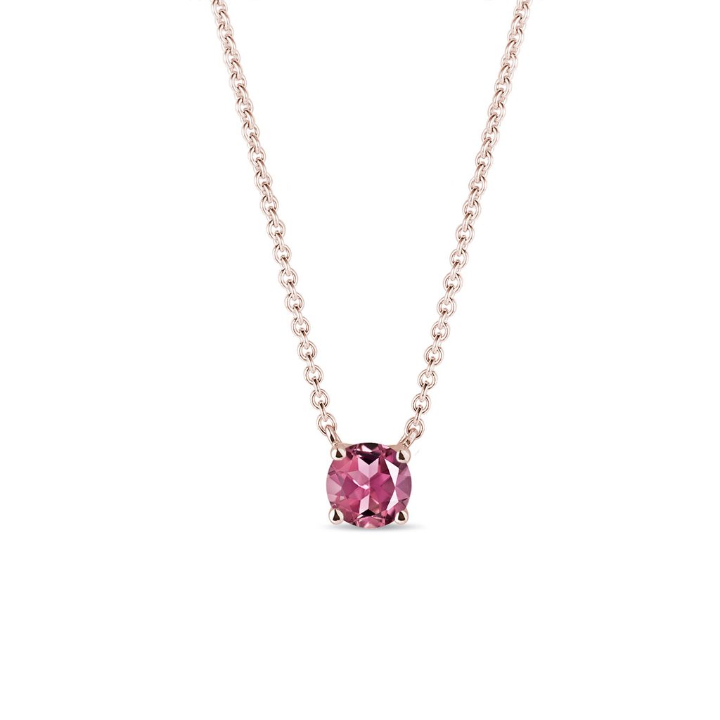 Pink tourmaline necklace in rose gold | KLENOTA