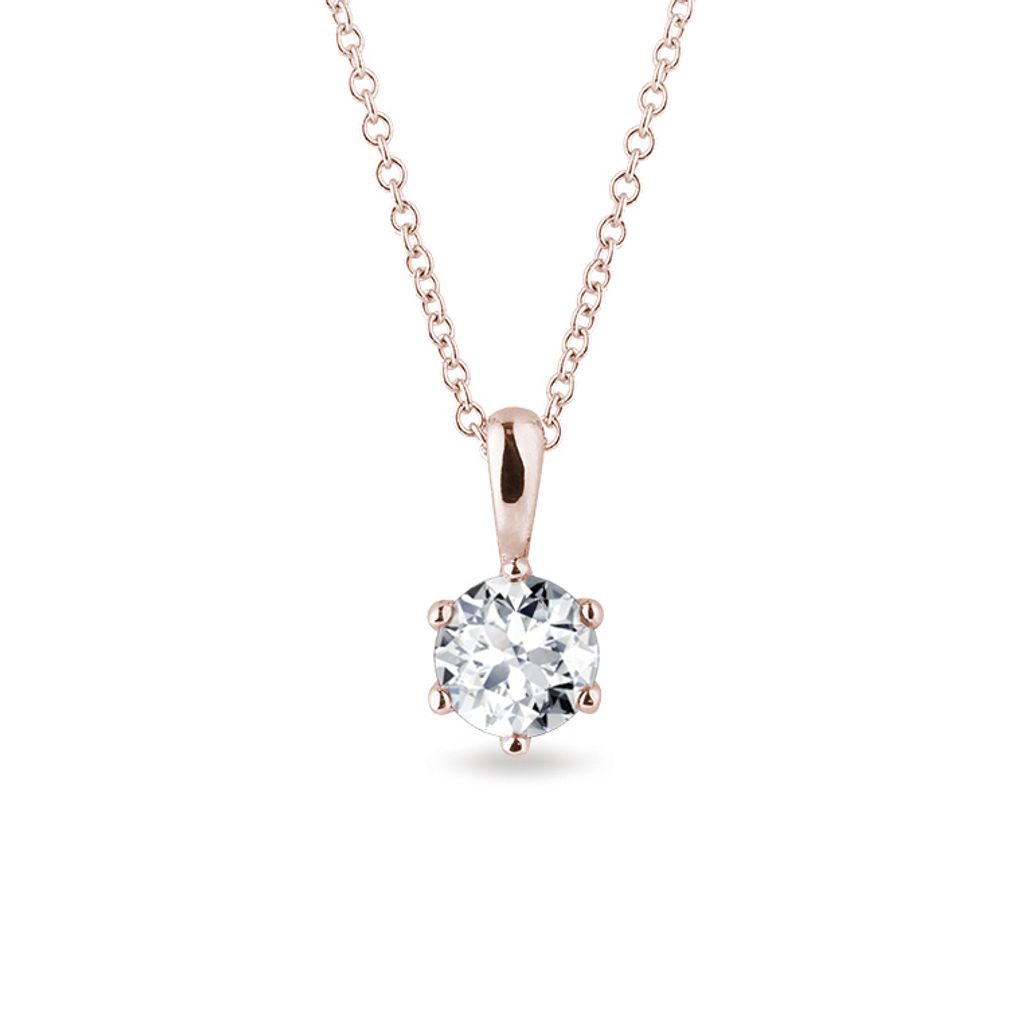 Half carat diamond pendant necklace in rose gold | KLENOTA
