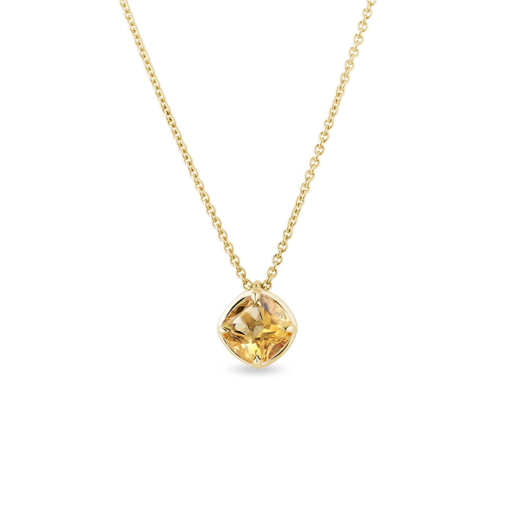 Yellow Gold Necklace with Citrine | KLENOTA