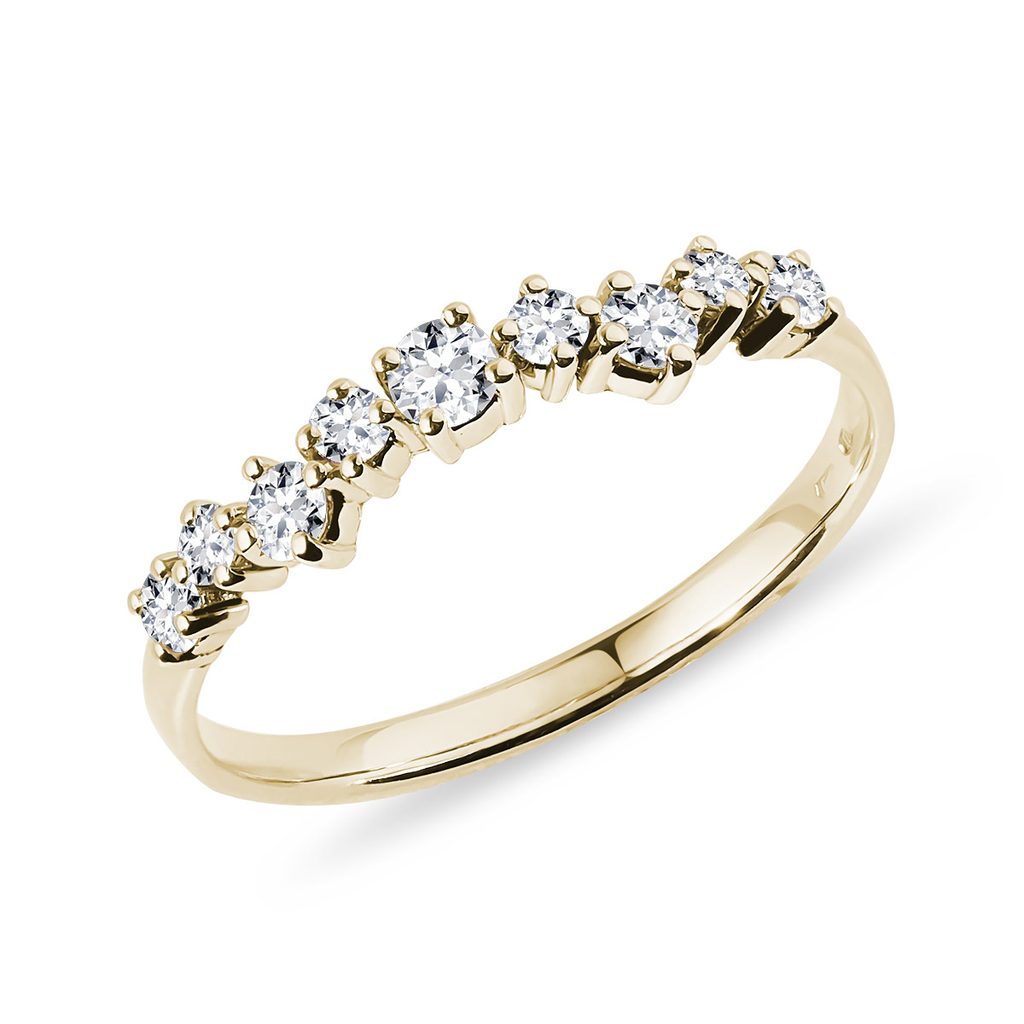 Moderný svadobný prsteň zo žltého zlata | KLENOTA