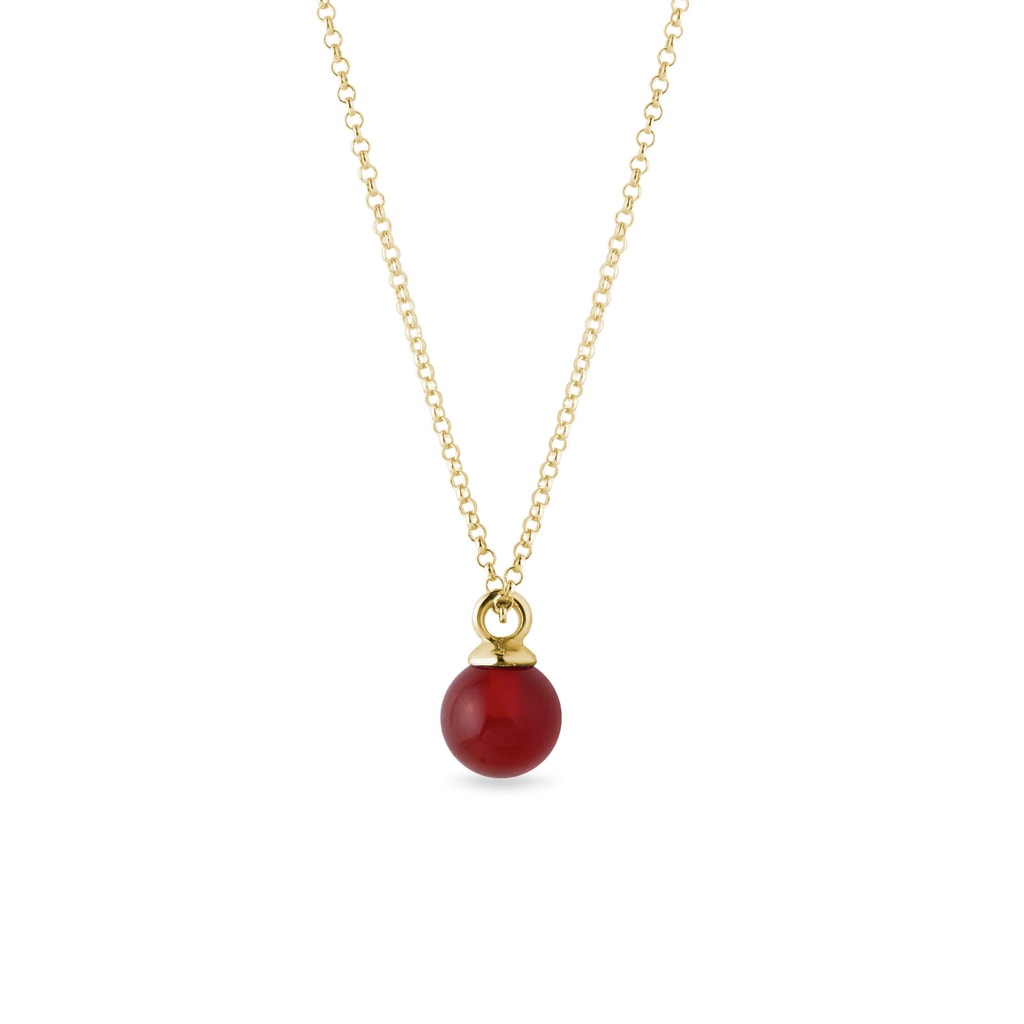 Carnelian necklace in yellow gold | KLENOTA