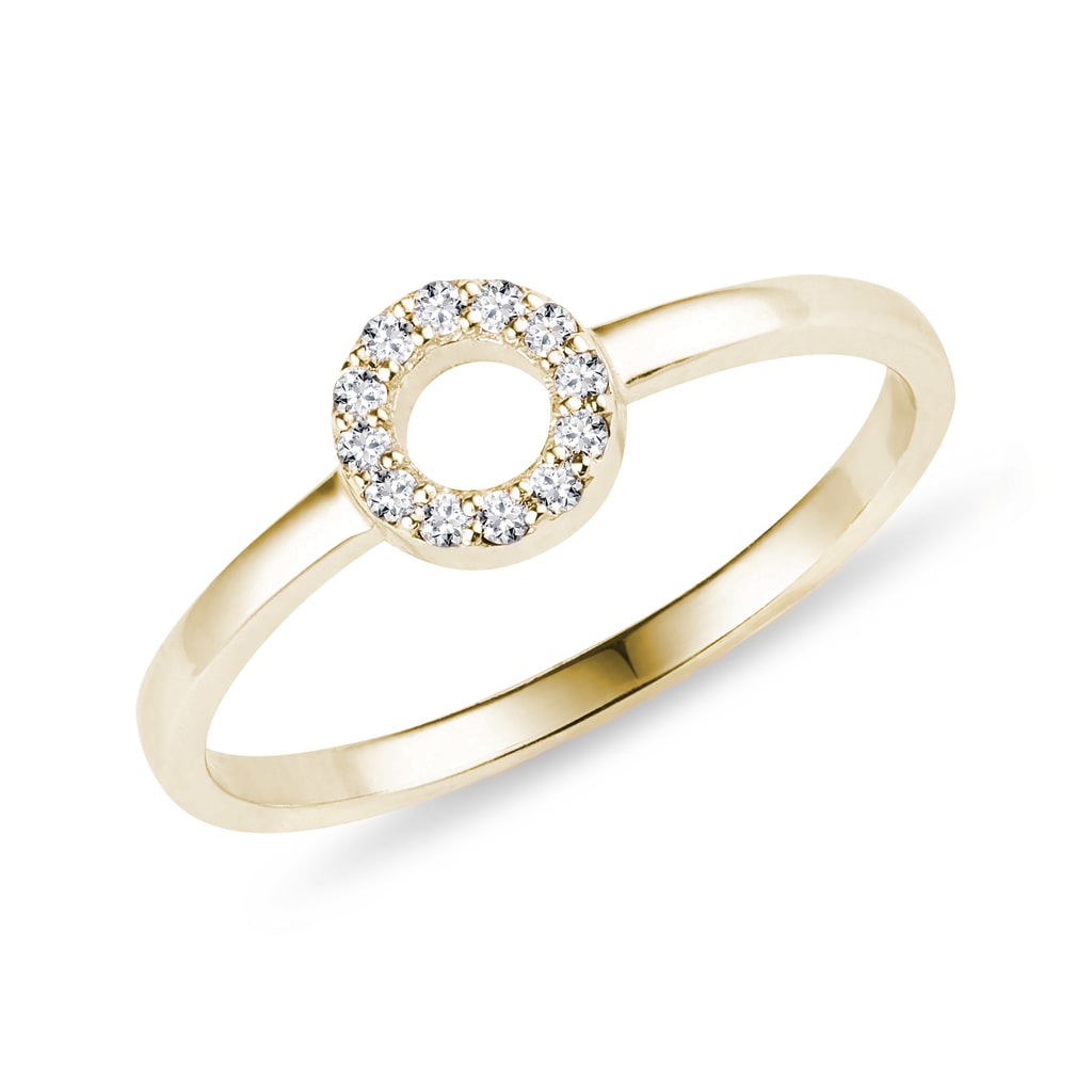 Yellow gold diamond ring | KLENOTA