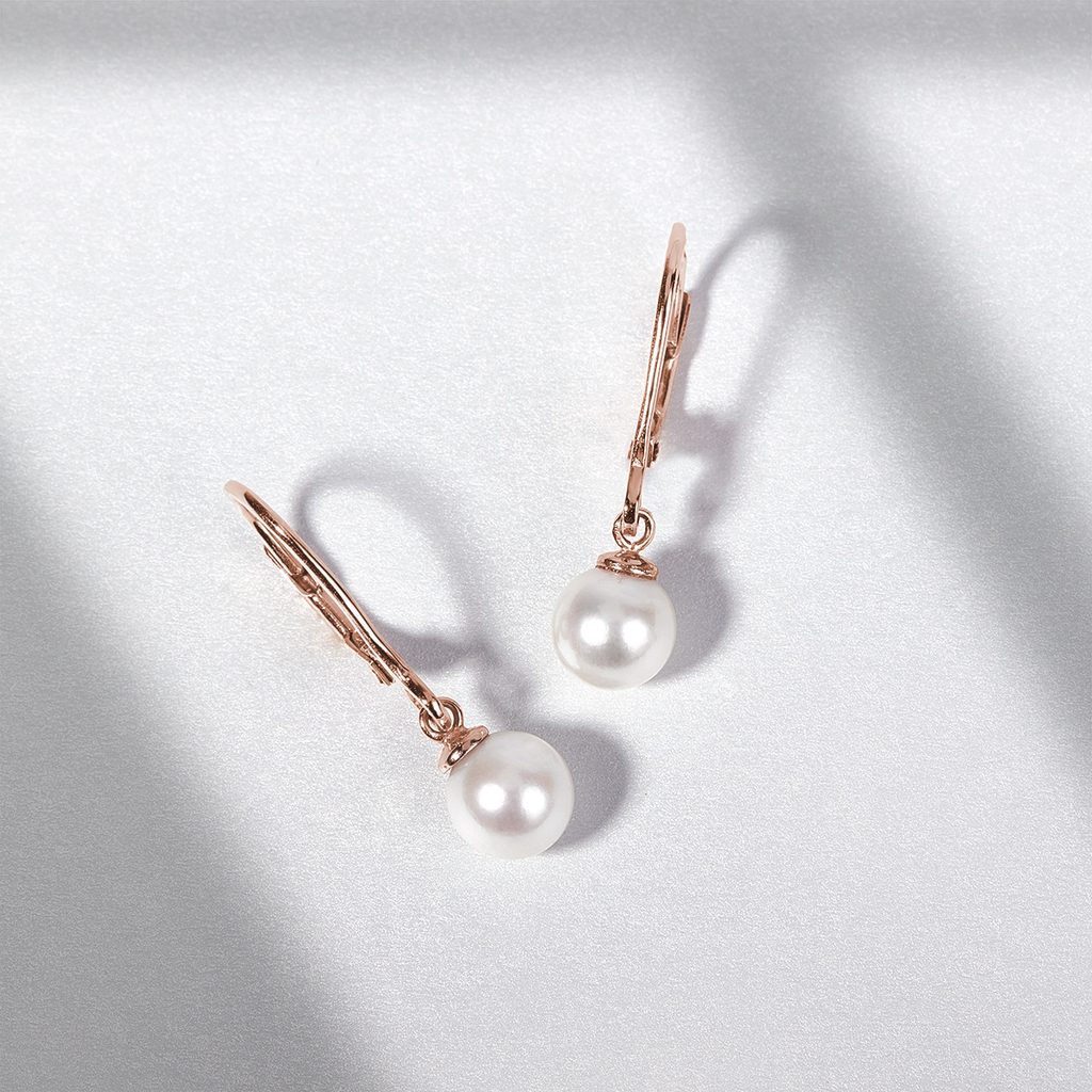 PHNIBIRD Faux Pearl Earrings sterling silver earrings hypoallergenic  earrings studs earrings for women rose gold