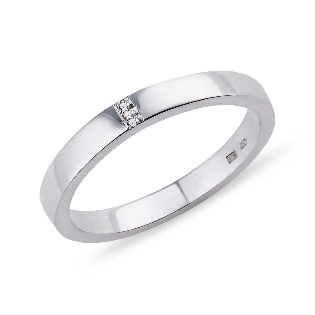 Brilliant diamond ring in white gold | KLENOTA