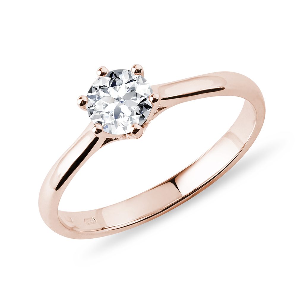 0,5ct diamond engagement ring in rose gold | KLENOTA