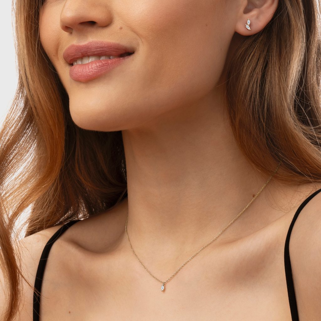 Diamant-Halskette aus 14k Gelbgold | KLENOTA