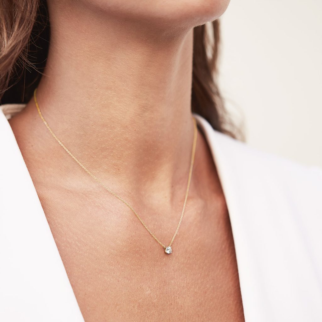 0.24 Carat Pear Diamond Slider Pendant In Gold – LeGassick Jewellery