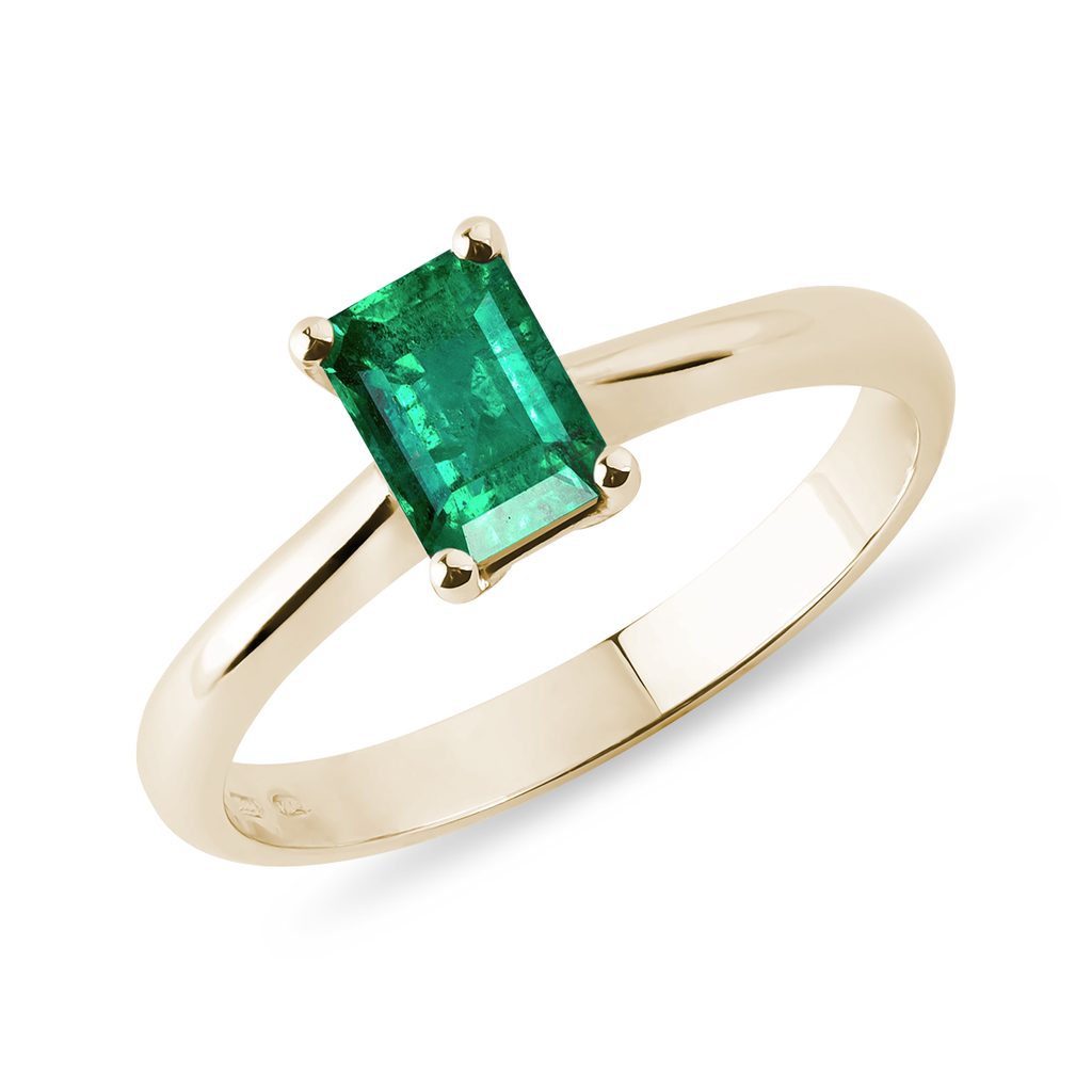 14k gold emerald and diamond ring