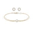 PUCES D'OREILLES ET BRACELET CERCLE, OR ET DIAMANTS - ENSEMBLES DE BIJOUX EN DIAMANT - BIJOUX