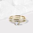 ROMANTIC ENGAGEMENT SET IN YELLOW GOLD - ENGAGEMENT AND WEDDING MATCHING SETS - ENGAGEMENT RINGS
