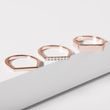 ROSE GOLD FLAT TOP PINKIE RING WITH A ROW OF DIAMONDS - DIAMOND RINGS - RINGS