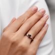 HEART SHAPED GARNET AND DIAMOND RING IN GOLD - GARNET RINGS - RINGS