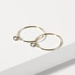 BEZEL SET DIAMOND HOOP EARRINGS IN GOLD - DIAMOND EARRINGS - EARRINGS