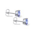 PUCES D'OREILLES EN OR BLANC AVEC TANZANITES - BOUCLES D’OREILLES EN TANZANITE - BOUCLES D'OREILLES