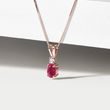 RUBY AND DIAMOND ROSE GOLD NECKLACE - RUBY NECKLACES - NECKLACES