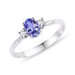 Ring in White Gold with Tanzanite and Diamonds
