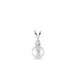 PEARL AND DIAMOND WHITE GOLD PENDANT - PENDANTS - NECKLACES