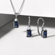 SAPPHIRE EARRING AND NECKLACE SET IN WHITE GOLD - JEWELRY SETS - FINE JEWELRY