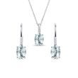 AQUAMARINE NECKLACE AND EARRING SET IN WHITE GOLD - JEWELRY SETS - FINE JEWELRY