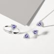 BOUCLES D'OREILLES FORGÉES EN OR BLANC AVEC TANZANITES ET BRILLANTS - BOUCLES D’OREILLES EN TANZANITE - BOUCLES D'OREILLES