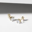 BOUCLES D'OREILLES DE LUXE EN OR JAUNE - PUCES D'OREILLES EN DIAMANT - BOUCLES D'OREILLES