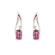 EARRINGS IN ROSE GOLD WITH TOURMALINE AND DIAMONDS - TOURMALINE EARRINGS - EARRINGS