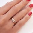 PINK GOLD RING WITH THREE DIAMONDS - ENGAGEMENT DIAMOND RINGS - ENGAGEMENT RINGS