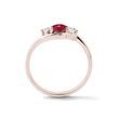 RING WITH RUBY ​​AND BRILLIANTS IN ROSE GOLD - RUBY ENGAGEMENT RINGS - ENGAGEMENT RINGS