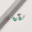 Emerald and Diamond 14 ct White Gold Earrings