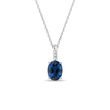 COLLIER EN OR BLANC AVEC DIAMANTS ET SAPHIR - COLLIERS AVEC SAPHIR - COLLIERS