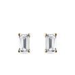 EMERALD CUT MOISSANITE STUD EARRINGS IN YELLOW GOLD - YELLOW GOLD EARRINGS - EARRINGS