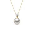 AKOYA PEARL AND DIAMOND PENDANT IN YELLOW GOLD - PEARL PENDANTS - PEARL JEWELLERY