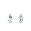AQUAMARINE AND DIAMOND EARRINGS IN WHITE GOLD - AQUAMARINE EARRINGS - EARRINGS