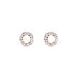 Halo diamond earrings in rose gold
