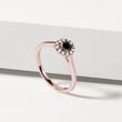 BLACK AND WHITE DIAMOND RING IN ROSE GOLD - FANCY DIAMOND ENGAGEMENT RINGS - ENGAGEMENT RINGS