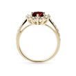 GELBGOLDRING MIT RUNDEM GARNET UND DIAMANTEN - RINGE GRANAT - RINGE