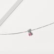 PINK SAPPHIRE AND DIAMOND PENDANT NECKLACE IN WHITE GOLD - SAPPHIRE NECKLACES - NECKLACES