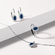 WHITE GOLD EARRINGS WITH DIAMONDS AND SAPPHIRES - SAPPHIRE EARRINGS - EARRINGS