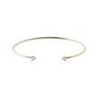 BRACELET JONC OUVERT EN OR AVEC 2 DIAMANTS - BRACELETS MANCHETTE - BRACELETS