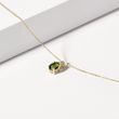 HALSKETTE MIT DIAMANTEN IN 14 KT GELBGOLD - KETTEN MIT MOLDAVIT - KETTEN