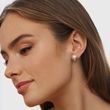 BOUCLES D'OREILLES EN OR BLANC AVEC DIAMANTS SERTIS CLOS ET PERLES - BOUCLES D'OREILLES EN PERLES - PERLES