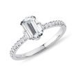 MODERN EMERALD CUT DIAMOND ENGAGEMENT RING IN WHITE GOLD - RINGS WITH LAB-GROWN DIAMONDS - ENGAGEMENT RINGS