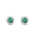 EMERALD AND DIAMOND EARRINGS IN WHITE GOLD - EMERALD EARRINGS - EARRINGS